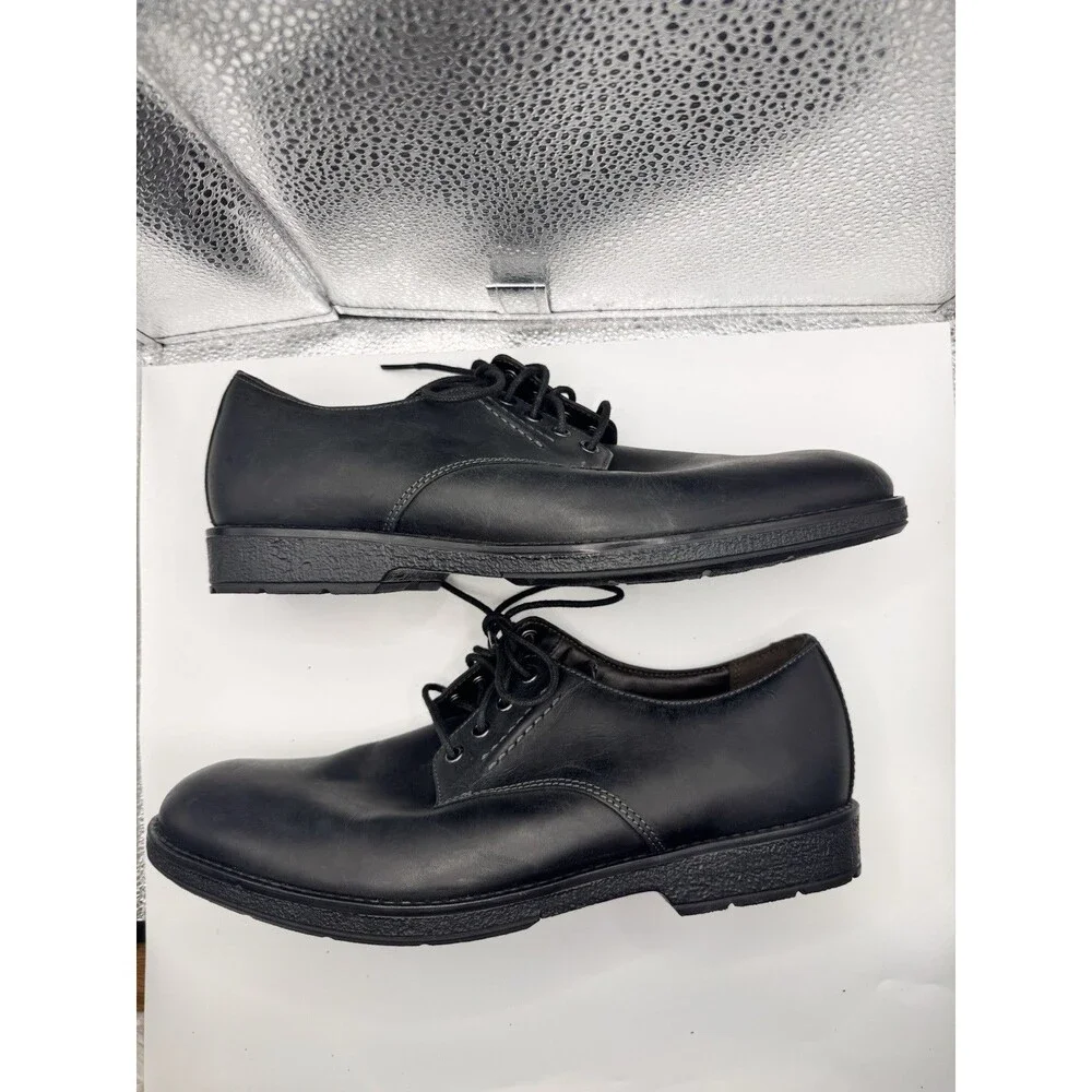 Clarks Hinman Oxford Black Leather orthopedic Comfort Shoes Men’s Size 9 Mens